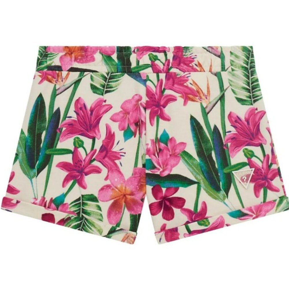 NWT. GUESS Big Girls Short Sleeve All Over Print T-Shirt & Active Shorts Set - Picture 4 of 6